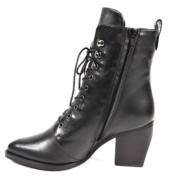 🇮🇹 ALESSANDRO DI MARIA 🇮🇹 BLACK LEATHER BOOTIE - Picture 4 of 8